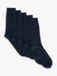 John Lewis ANYDAY Cotton Rich Plain Men's Socks, Pack of 5