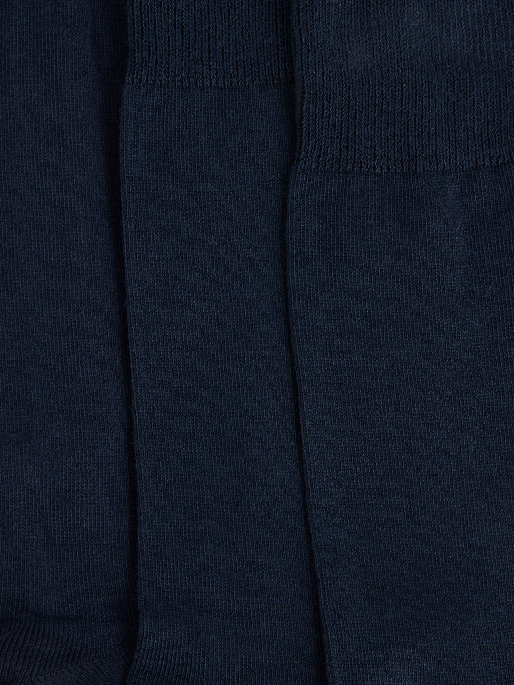 John Lewis ANYDAY Cotton Rich Plain Men's Socks, Pack of 5, Blue Navy, S