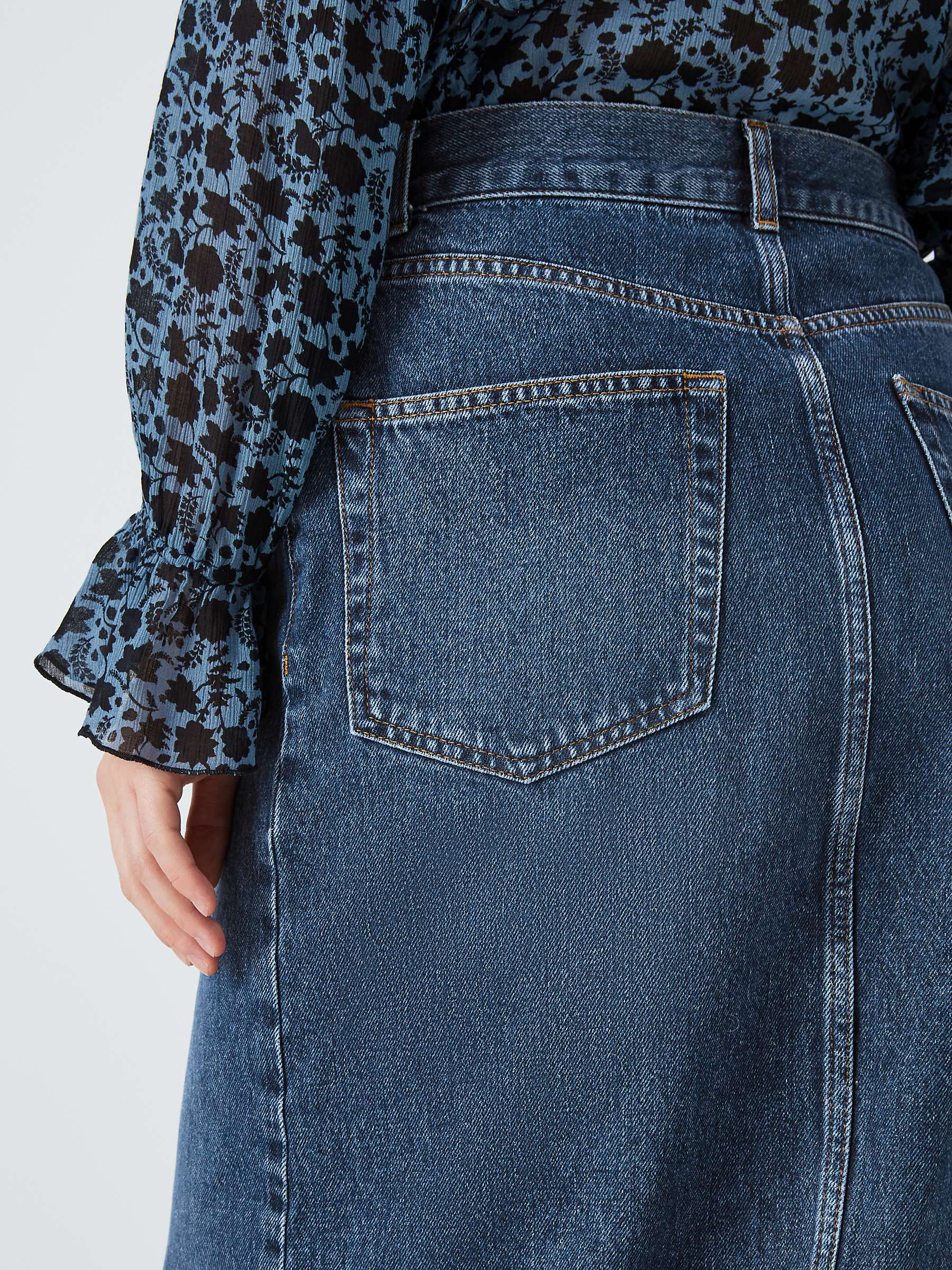 Buy AND/OR Mimi Denim Midi Skirt, Dark Blue Wash Online at johnlewis.com