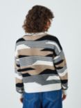 AND/OR Bonnie Abstract Stripe Wool Blend Jumper, Cream/Black, Cream/Black