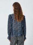 AND/OR Candice Foliage Ruffle Blouse, Blue