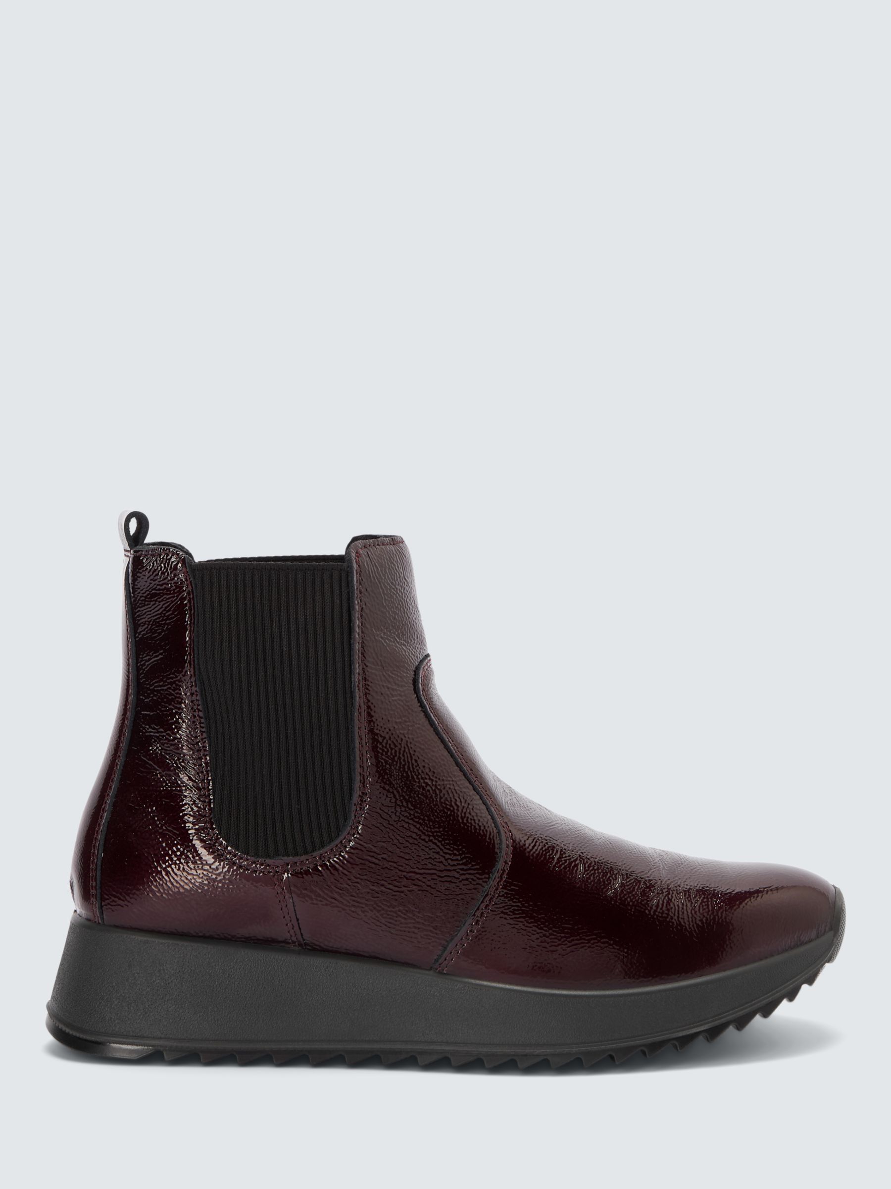 John Lewis Pollines Comfort Leather Chelsea Boots Burgundy at