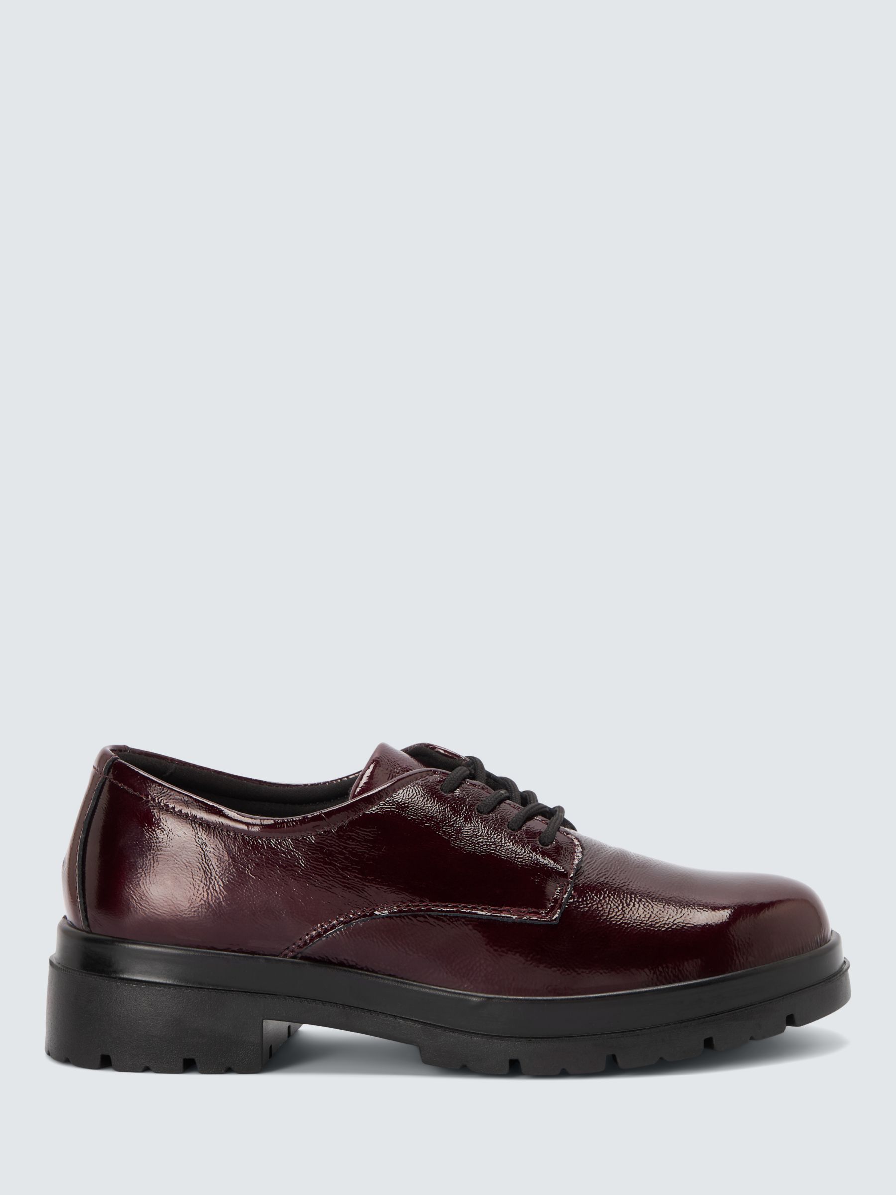 John Lewis Fifie Leather Comfort Lace Up Oxford Shoes, Burgundy at John ...
