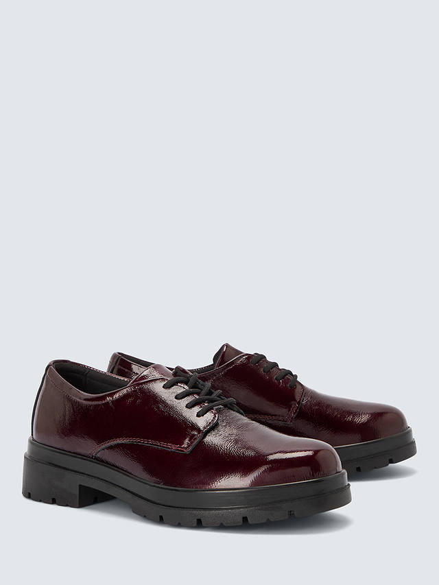 John Lewis Fifie Leather Comfort Lace Up Oxford Shoes, Vern Bordo Naplak
