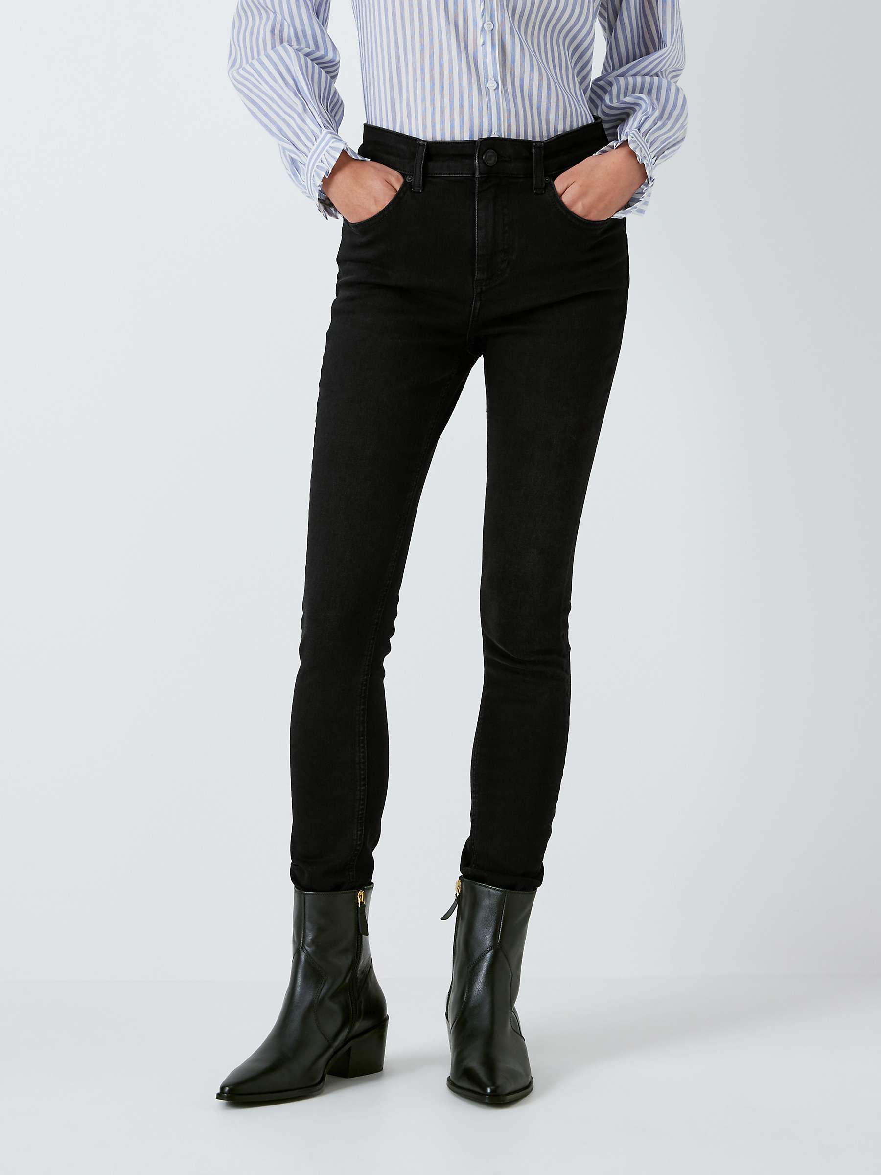 Buy AND/OR Abbot Kinney Skinny Jeans, Washed Black Online at johnlewis.com