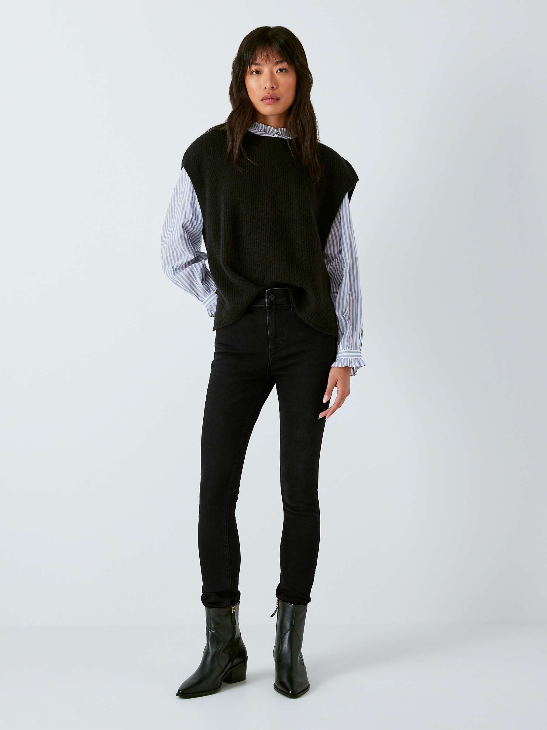 Buy AND/OR Abbot Kinney Skinny Jeans, Washed Black Online at johnlewis.com
