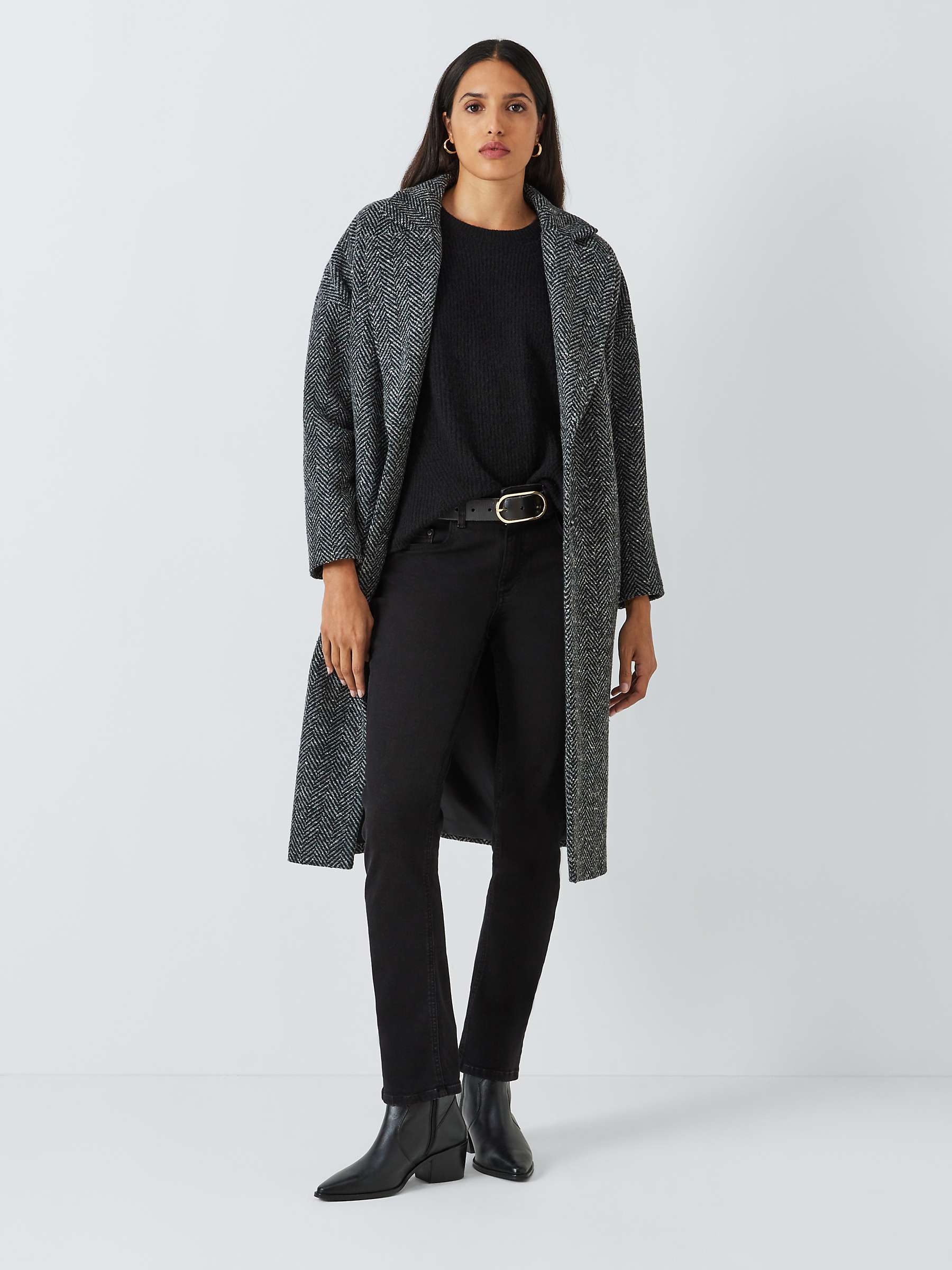 Buy AND/OR Silverlake Straight Cut Jeans, Washed Black Online at johnlewis.com