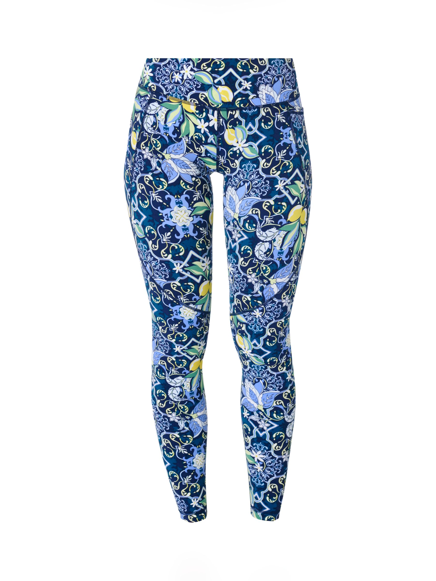 Sweaty Betty Power 7/8 Gym Leggings, Blue Baroque Lemon Print at John ...