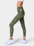 Sweaty Betty Power 7/8 Gym Leggings, Green Paint Camo Print