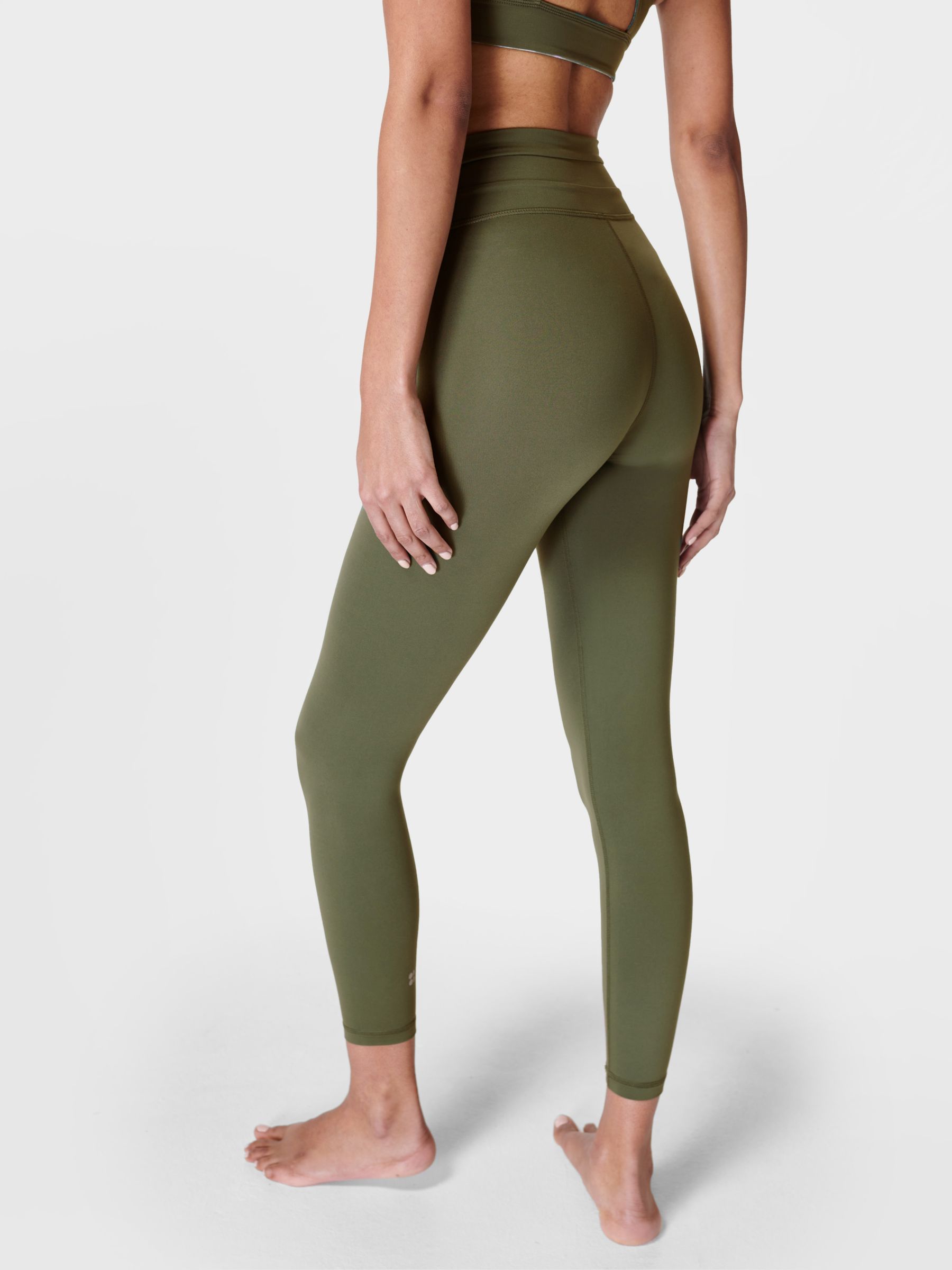 Sweaty Betty All Day Wrap Waist 7/8 Leggings, Ivy Green, S