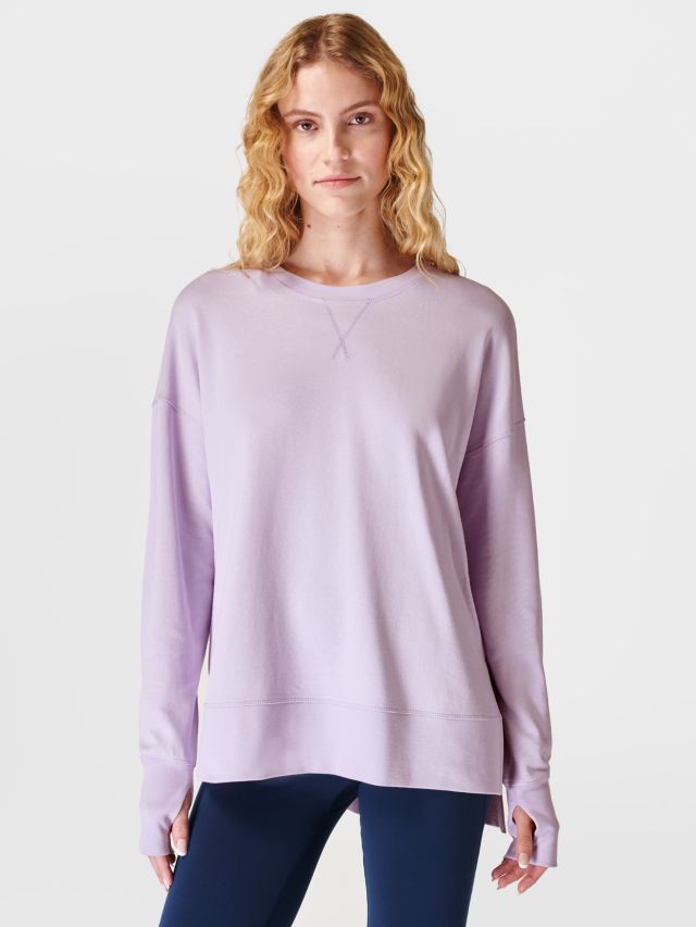 Sweaty Betty After Class Long Sweatshirt Lavender Purple XXS