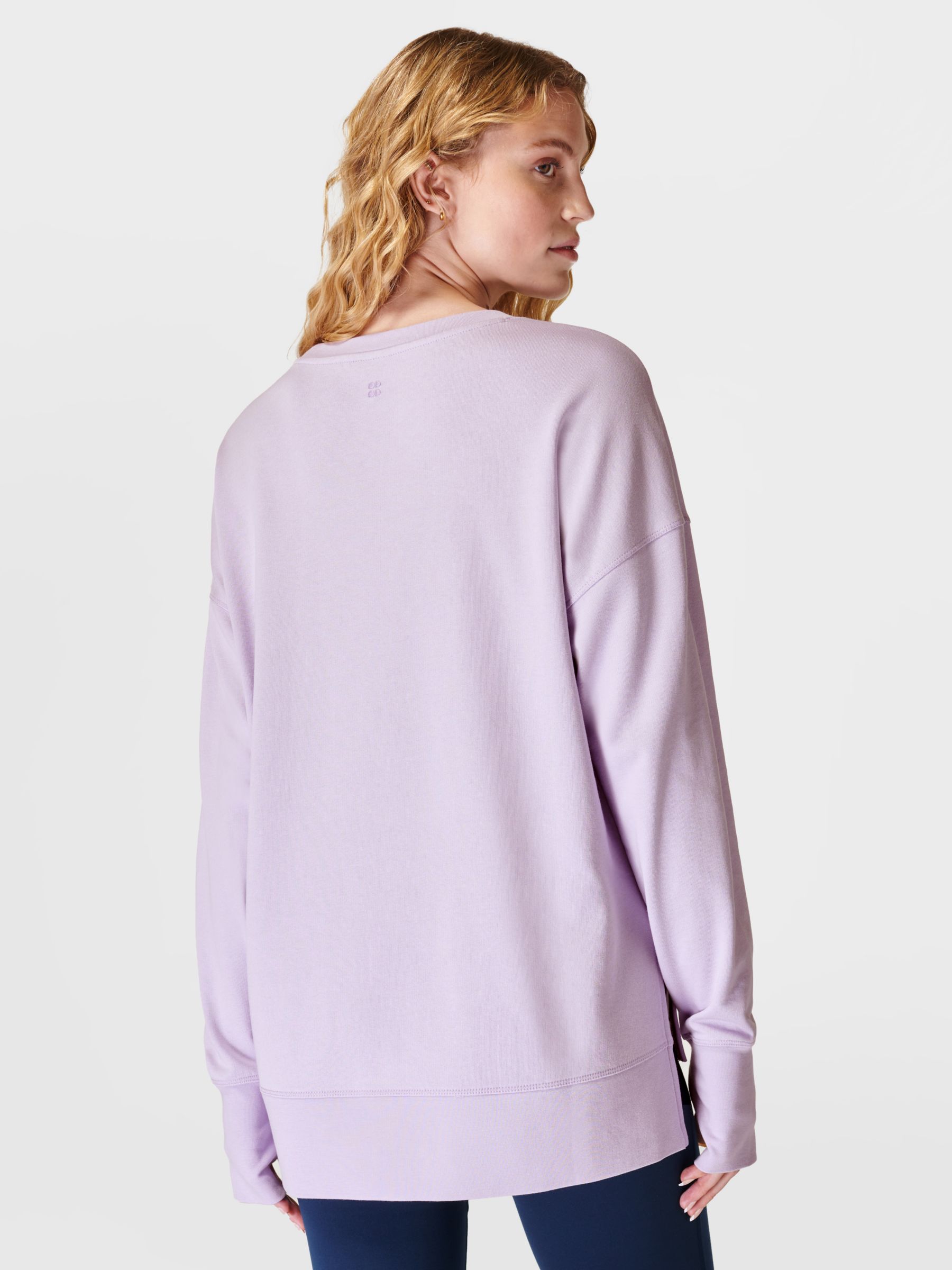 Sweaty Betty After Class Long Sweatshirt, Lavender Purple at John Lewis ...