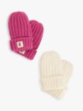 John Lewis Baby Solid Mittens, Pack of 2