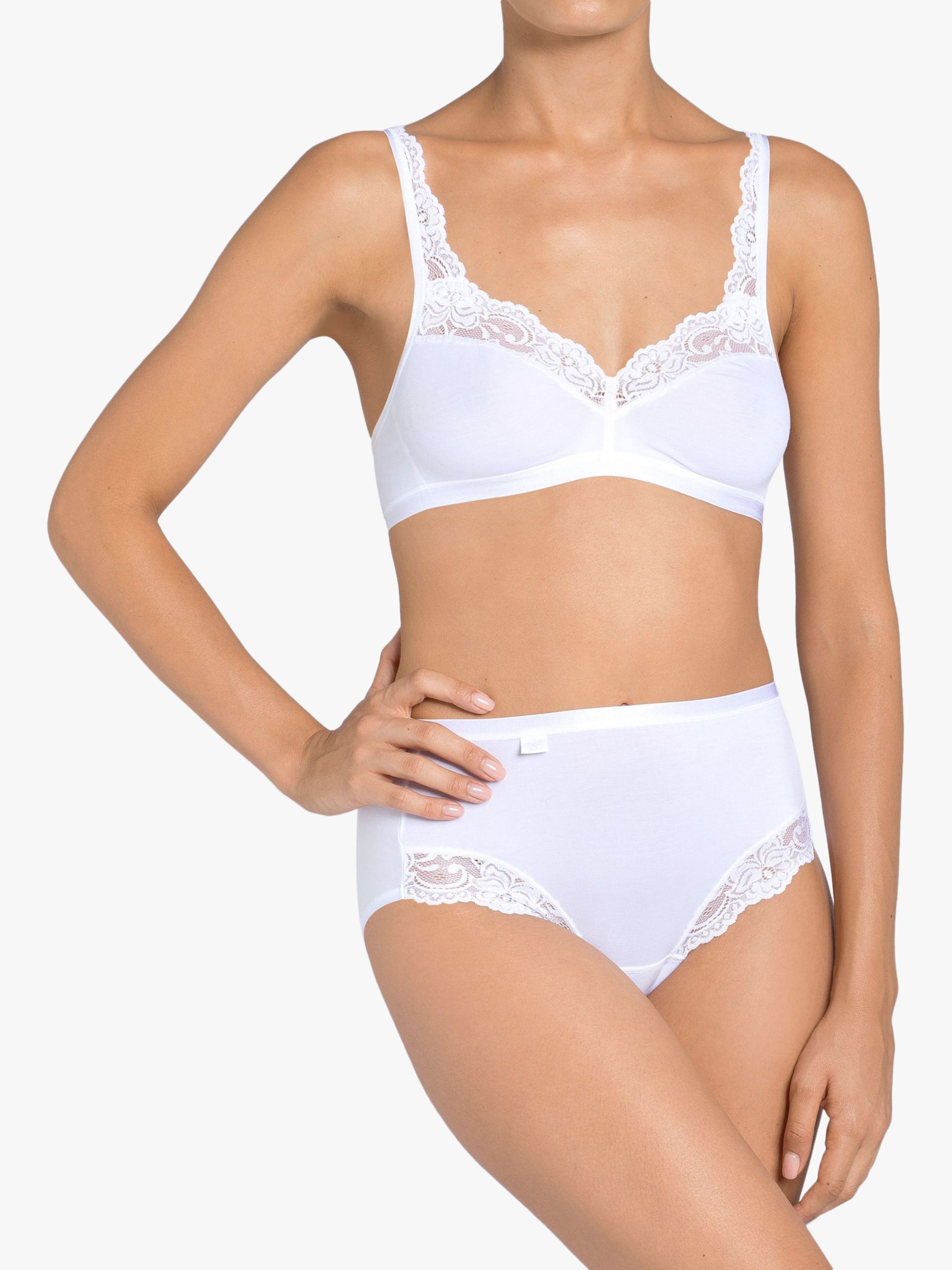 sloggi Romance Maxi Brief Knickers, White at John Lewis & Partners