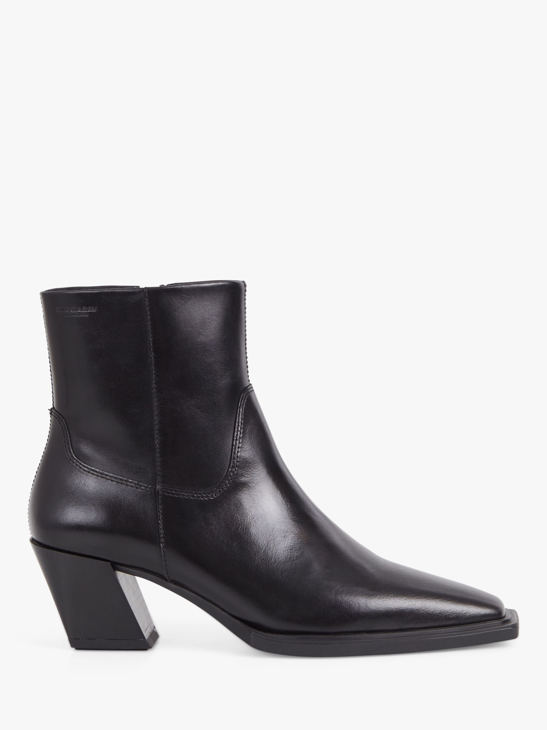 Vagabond Shoemakers Alina Modern Leather Western Ankle Boots, Black at ...