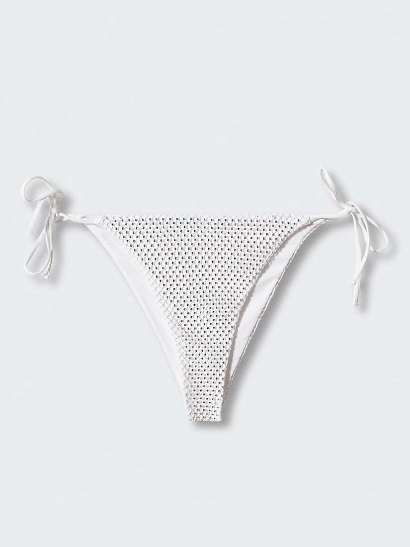 Buy Mango Tracy Studded Bikini Bottoms, Natural White Online at johnlewis.com