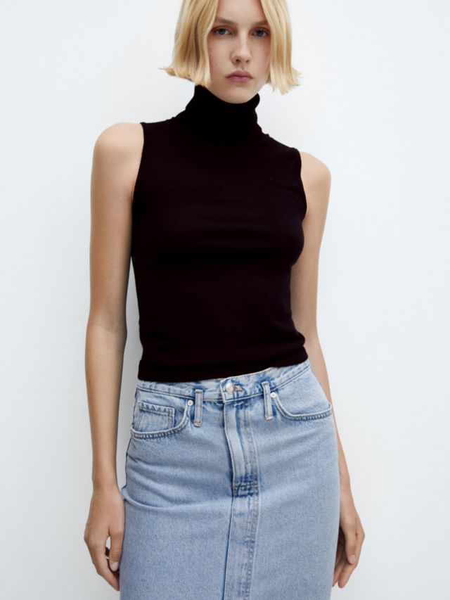 Mango Soleil Denim Skirt, Open Blue, XXS