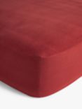 John Lewis Warm & Cosy Brushed Cotton Deep Fitted Sheet, Merlot