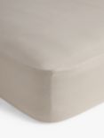 John Lewis Warm & Cosy Brushed Cotton Deep Fitted Sheet, Latte
