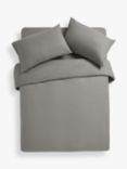 John Lewis Warm & Cosy Plain Brushed Cotton Bedding, Dove Grey