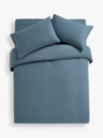 John Lewis Warm & Cosy Plain Brushed Cotton Bedding, Bluestone