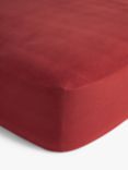 John Lewis Warm & Cosy Brushed Cotton Fitted Sheet, Merlot