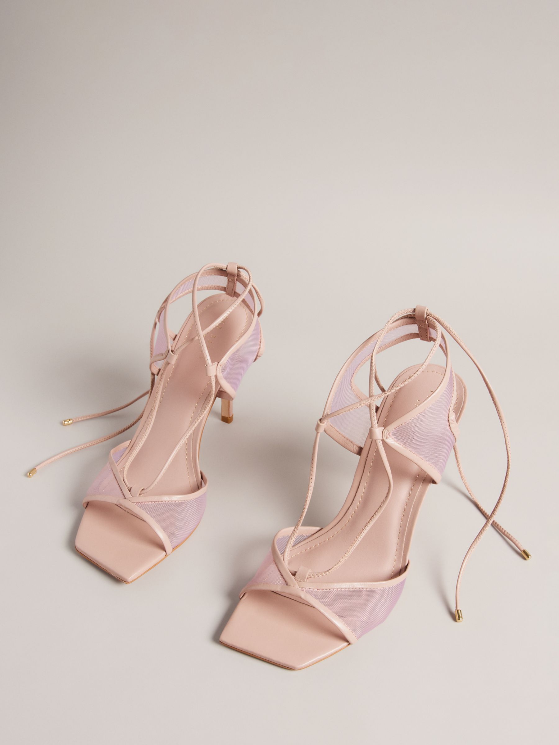 Ted Baker Junera Panel High Heel Sandals, Light Pink, 8