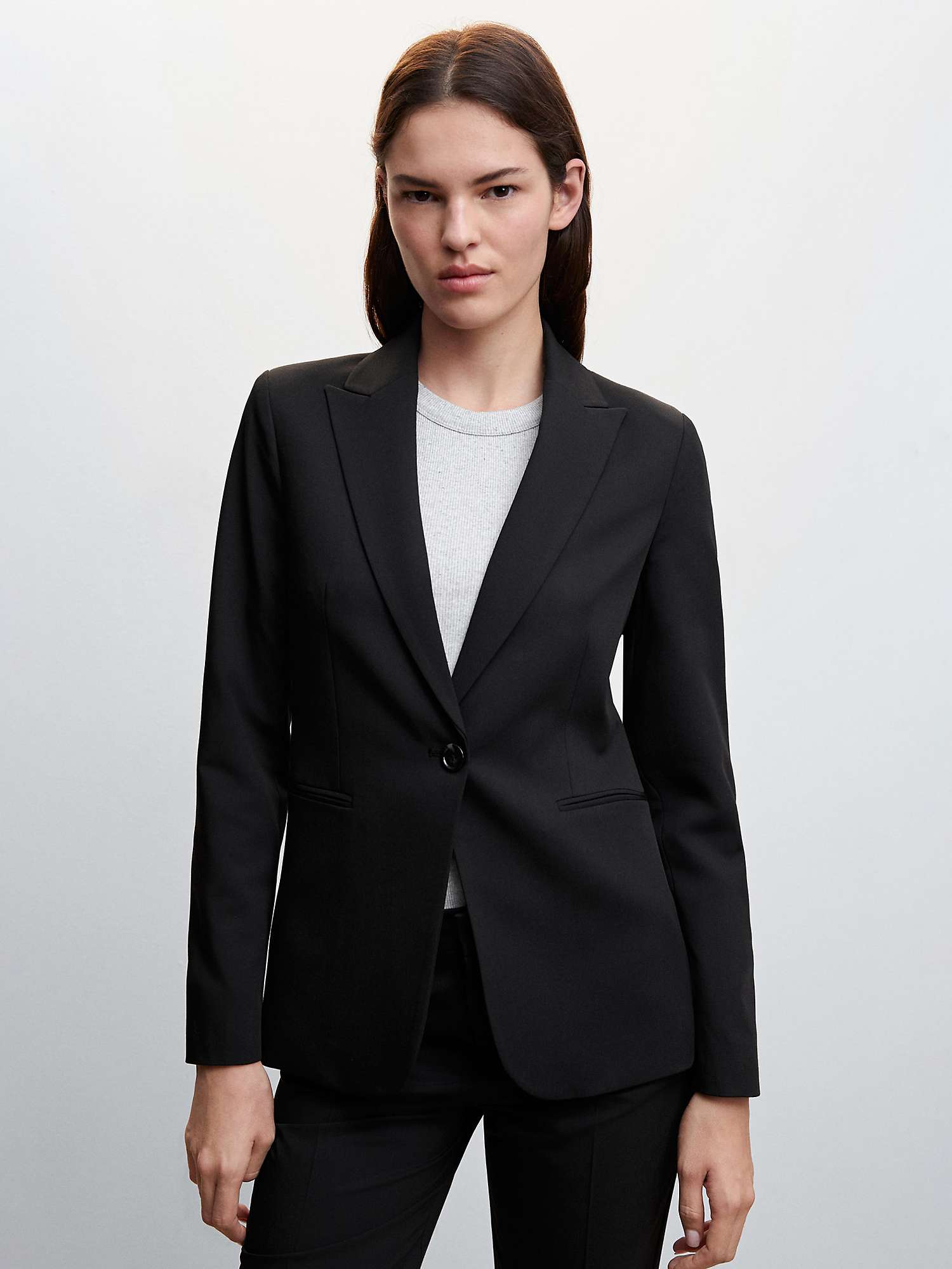 Buy Mango Boreal Fitted Suit Jacket, Black Online at johnlewis.com
