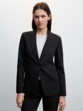 Mango Boreal Fitted Suit Jacket, Black