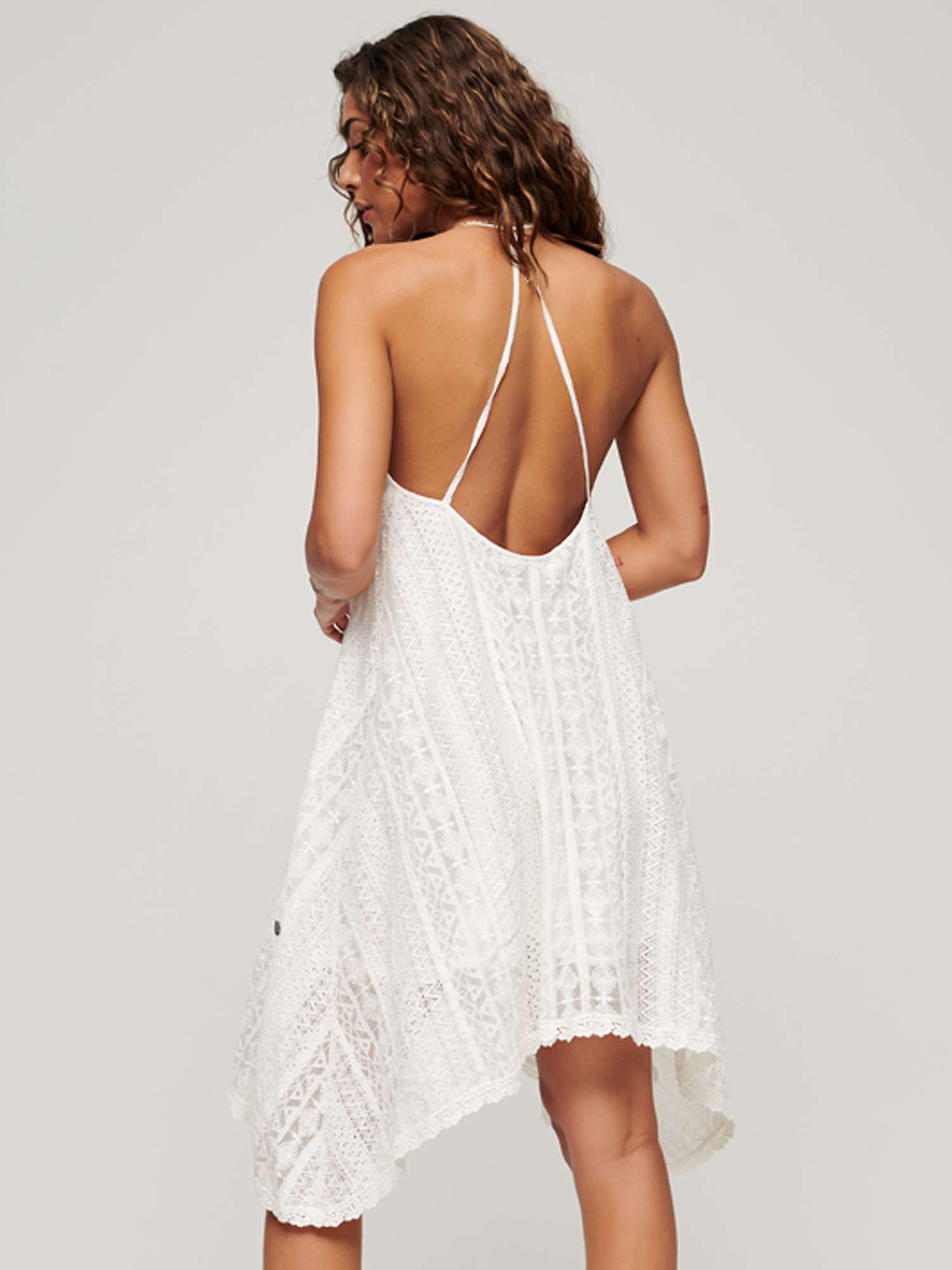 Buy Superdry All Lace Midi Dress, Off White Online at johnlewis.com