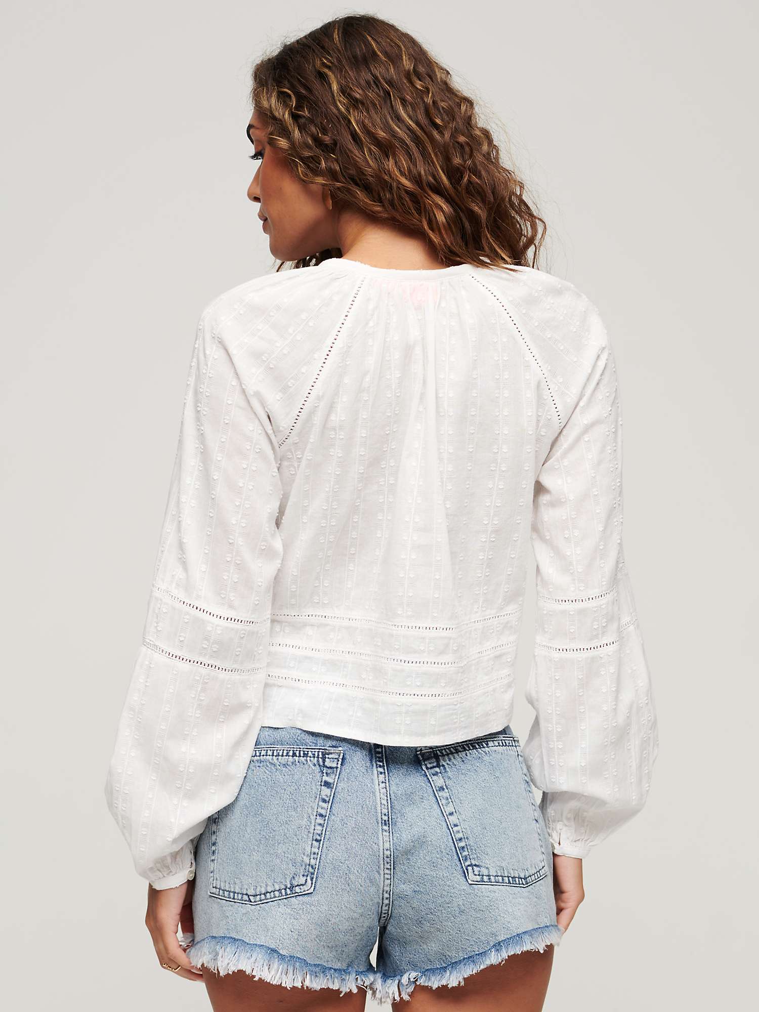 Buy Superdry Cotton Beach Top, Off White Online at johnlewis.com