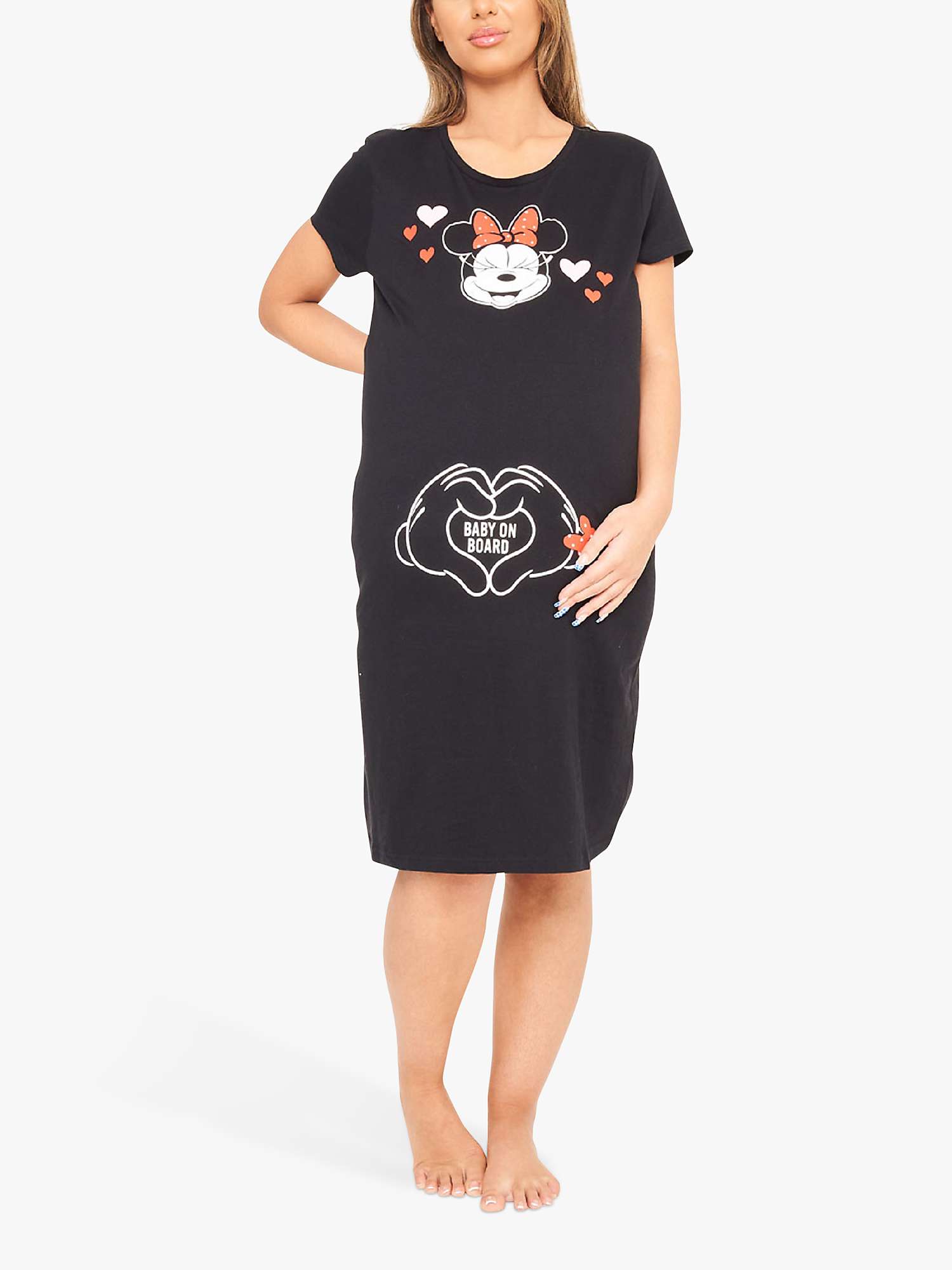 Buy Brand Threads Maternity Minnie Mouse Nightdress, Black Online at johnlewis.com