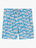 Trotters Tiger Swim Shorts, Aqua/Tiger