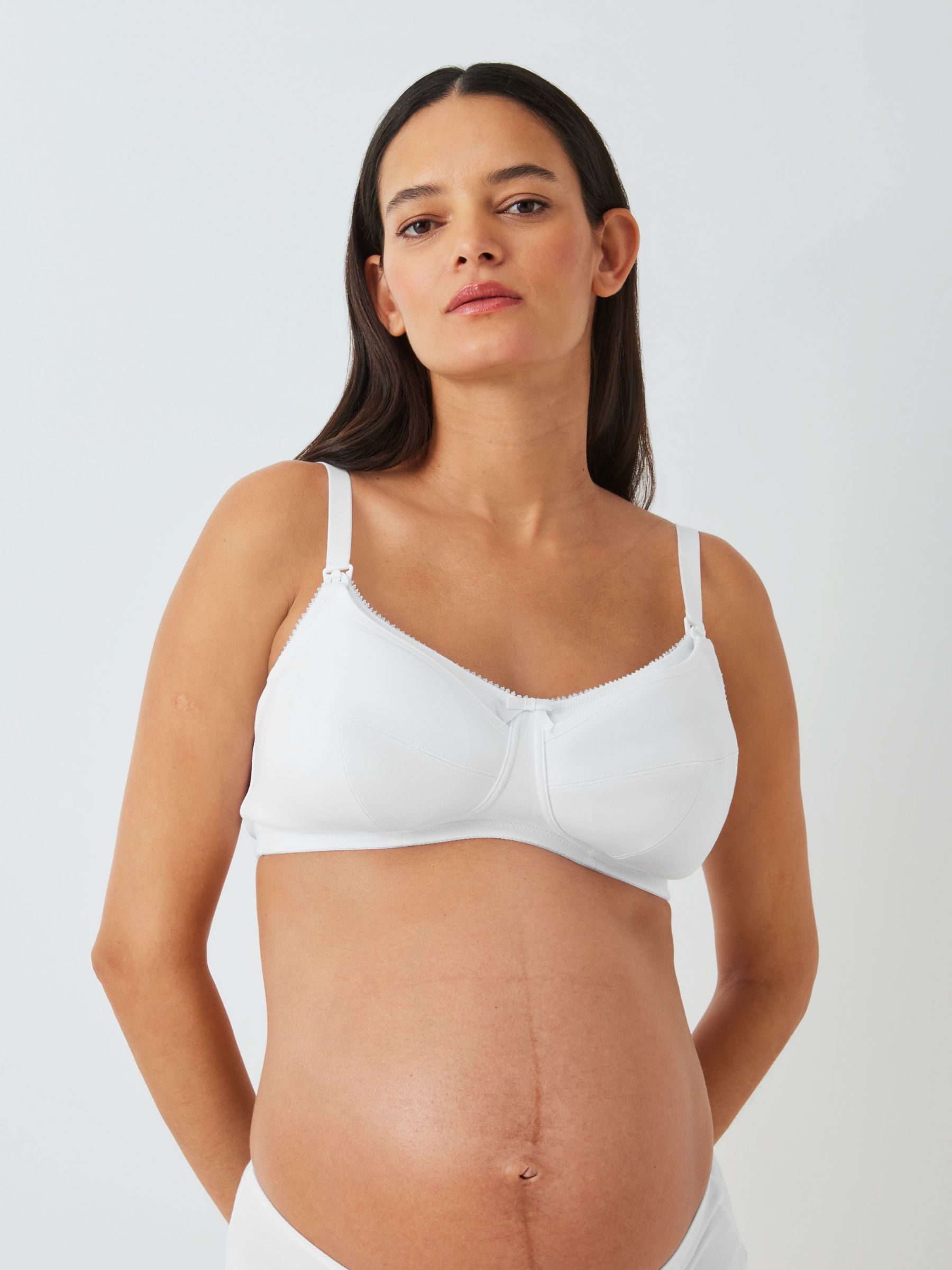 Buy John Lewis Cotton Maternity & Nursing Bra, Pack of 2, Black & White Online at johnlewis.com