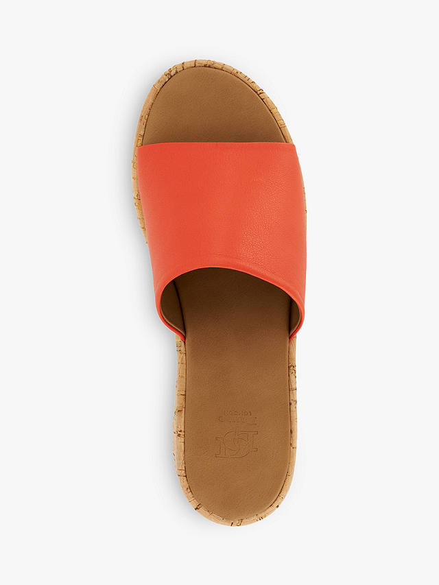 Dune Kion Leather Wedge Sandals, Orange at John Lewis & Partners