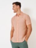 Crew Clothing Linen Short Sleeve Shirt, Coral Orange