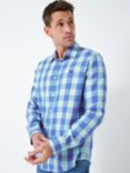 Crew Clothing Flannel Check Shirt, Mid Blue, Mid Blue