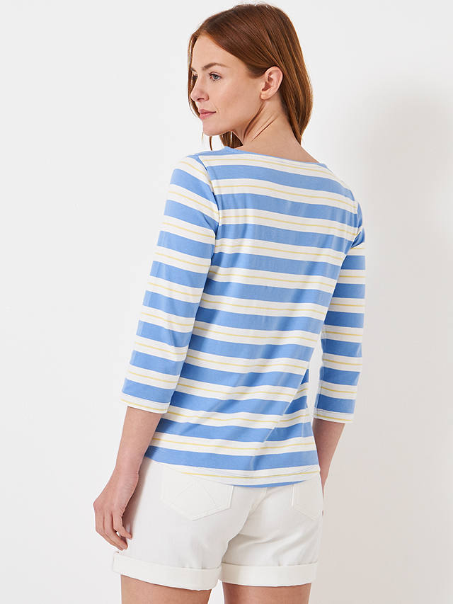 Crew Clothing Essential Breton Stripe Top, Multi Blue