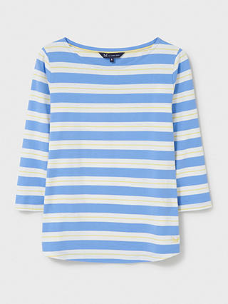 Crew Clothing Essential Breton Stripe Top, Multi Blue