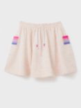 Crew Clothing Kids' Neppy Drawstring Skater Skirt, Light Pink