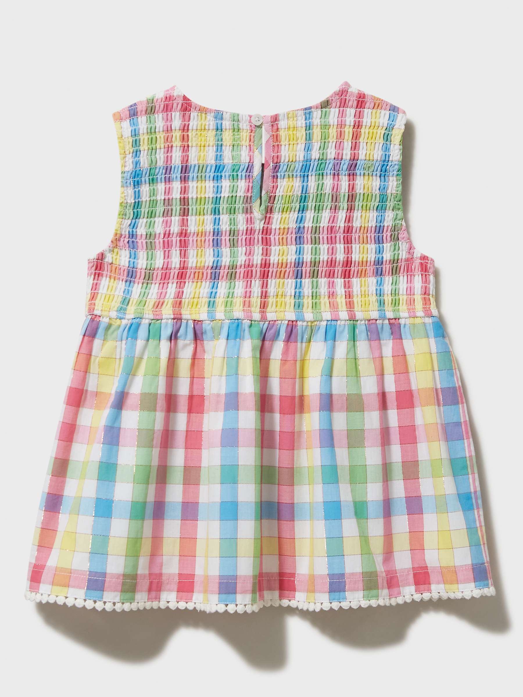 Buy Crew Clothing Ruched Check Flared Top, Multi Online at johnlewis.com