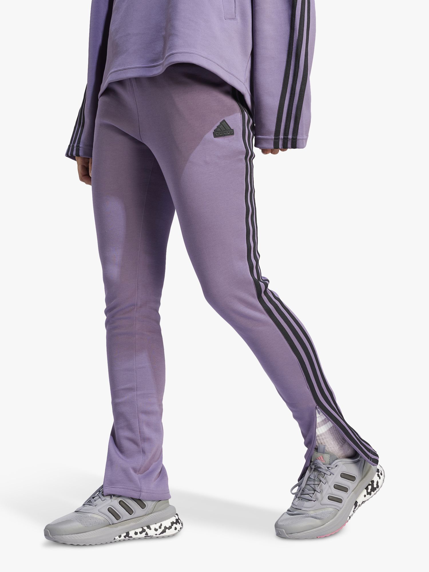 Adidas Women's Linear Leggings (Dark Grey Heather/Rose Tone, Size
