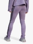 adidas 3-Stripes Zip Ankle Sports Leggings, Shadow Violet, Shadow Violet