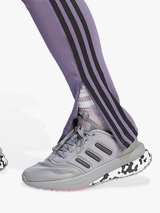 adidas 3-Stripes Zip Ankle Sports Leggings, Shadow Violet