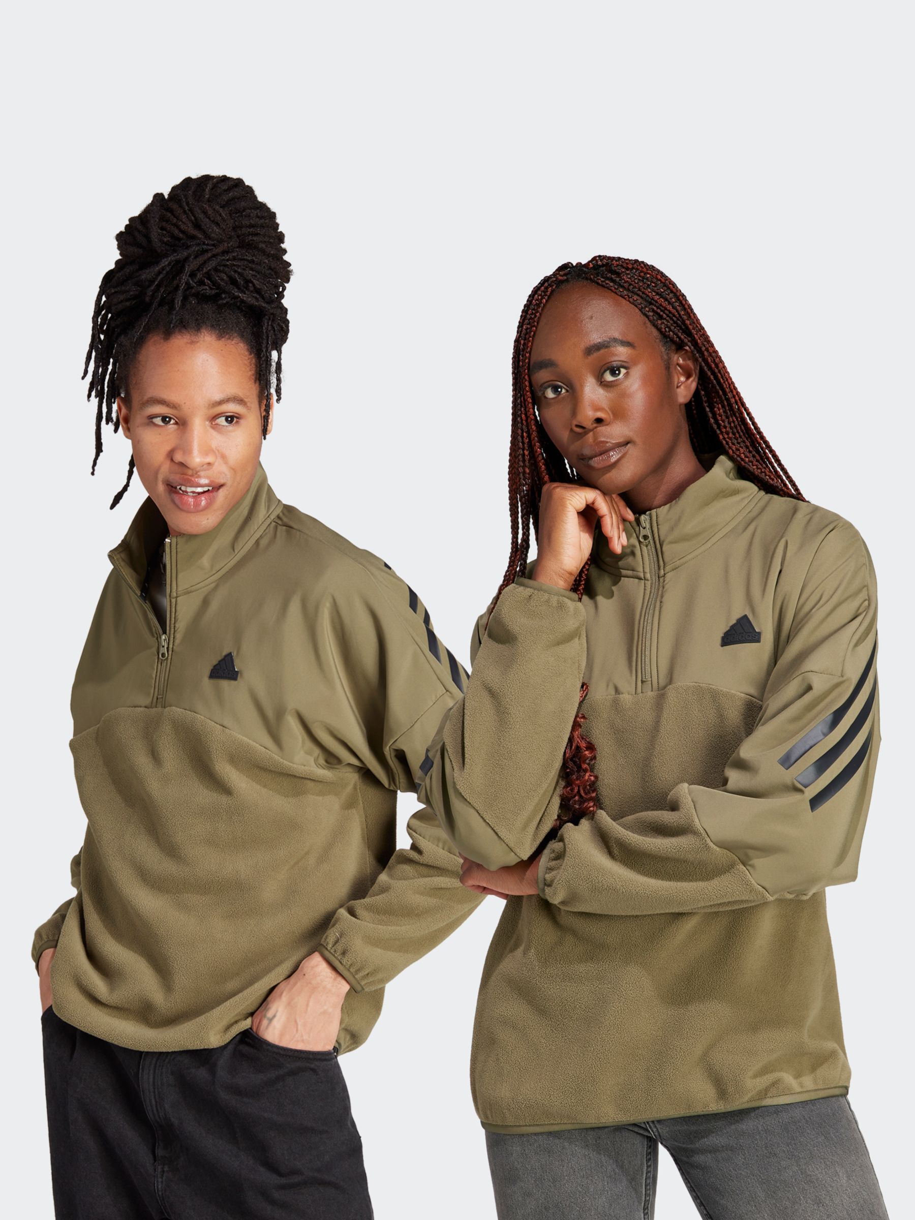Buy adidas Future Icons 3-Stripes 1/4-Zip Sweatshirt Online at johnlewis.com