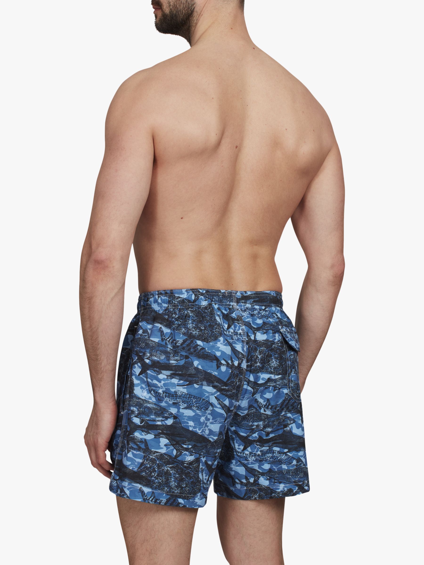 Buy Simon Carter Shark Camouflage Swim Shorts, Blue Online at johnlewis.com