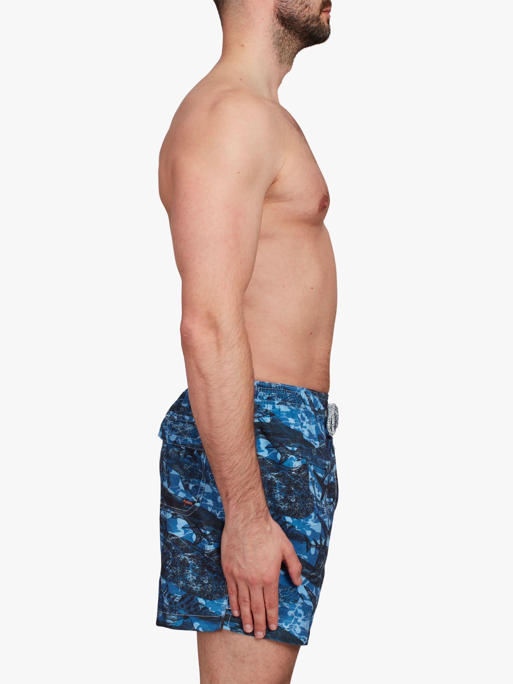 Simon Carter Shark Camouflage Swim Shorts, Blue, S