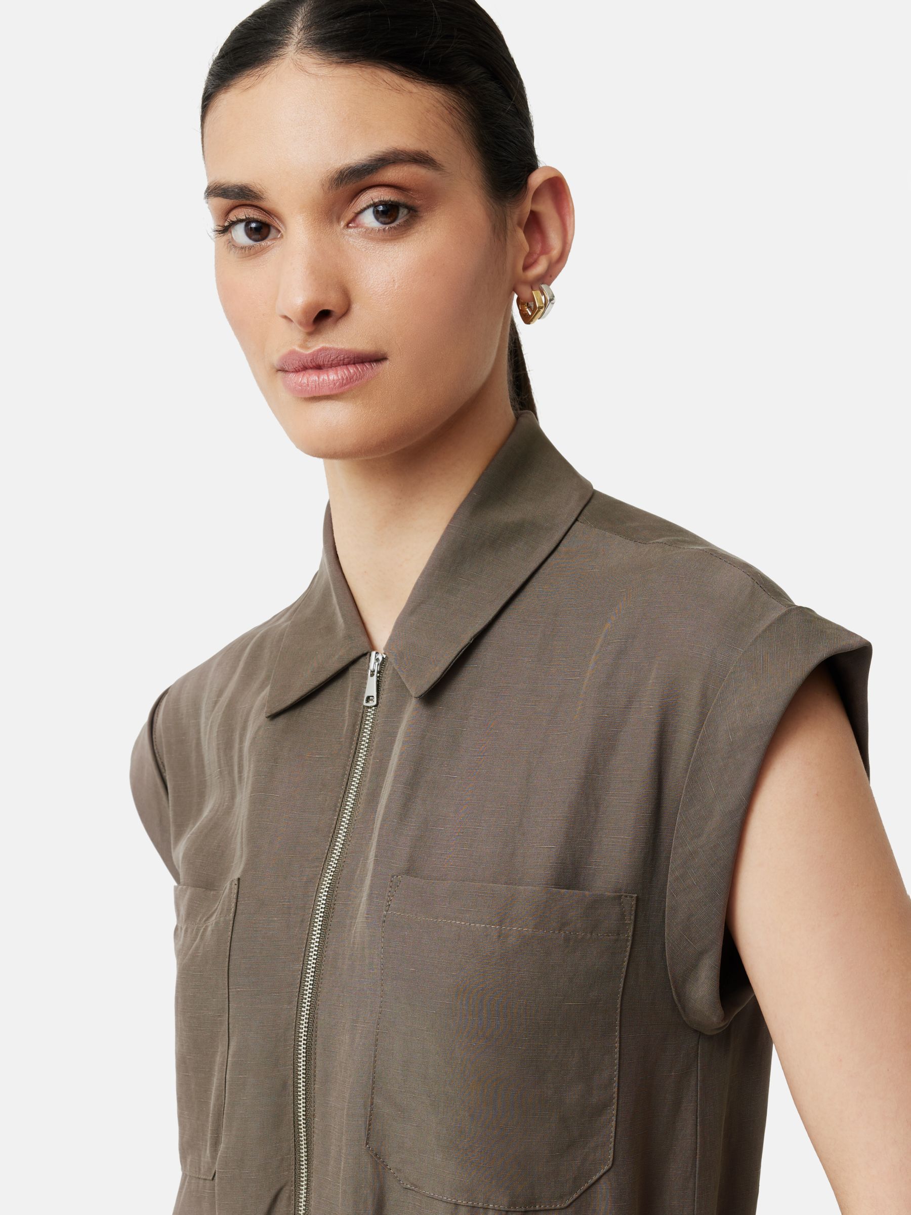 Choix, Taupe Lyocell Jumpsuit