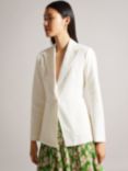 Ted Baker Llilla Single Breasted Linen Blend Blazer, White