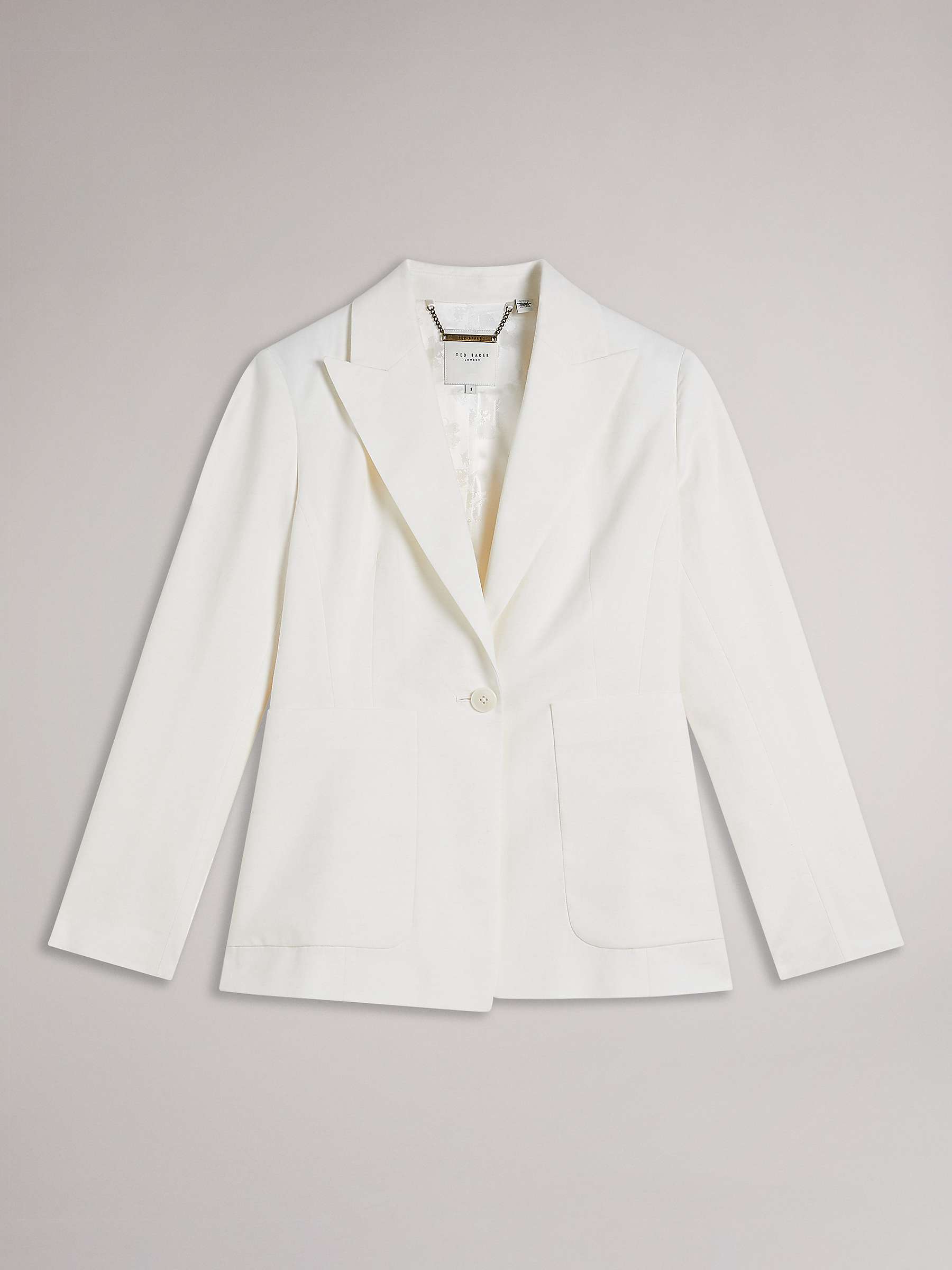 Buy Ted Baker Llilla Single Breasted Linen Blend Blazer, White Online at johnlewis.com